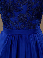 Vestido de cóctel mini de gasa con escote en V y encaje, con espalda abierta, para dama de honor y regreso a casa. 