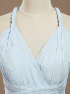 Vestido de noche de fiesta formal de graduación, de gasa, largo hasta el suelo, con escote en V y espalda abierta, sexy 