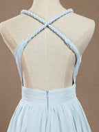 Vestido de noche de fiesta formal de graduación, de gasa, largo hasta el suelo, con escote en V y espalda abierta, sexy 
