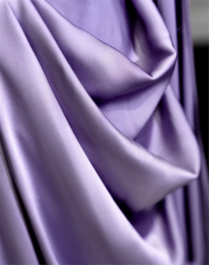 Vestido largo de fiesta modesto de satén morado, vestido de noche morado Y2589