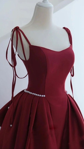 Sleeveless Evening Dress Satin A-Line Spaghetti Strap Square Collar Floor-Length Backless Formal Party Prom Gowns Y4989