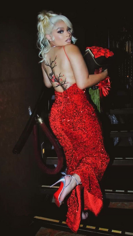 Robe de soirée rouge à paillettes sexy, robe de soirée rouge scintillante Y2291