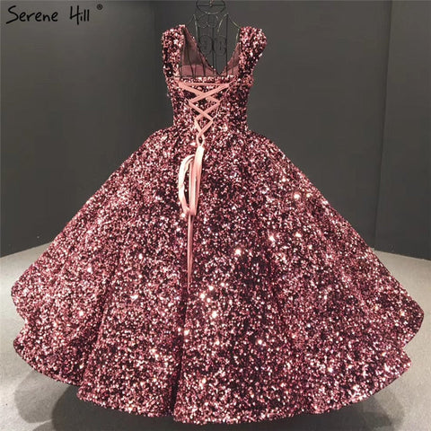 Robe de soirée luxueuse bleu indigo doré, col en V, sans manches, paillettes, sexy, longueur cheville, HA2154 