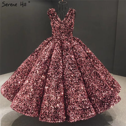 Robe de soirée luxueuse bleu indigo doré, col en V, sans manches, paillettes, sexy, longueur cheville, HA2154 