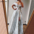 On Sale No Return No Refund  Sale Ivory One Shoulder Sexy Evening Dresses Long 2025 Dubai Handmade Flowers Diamonds Formal Dress LA60947