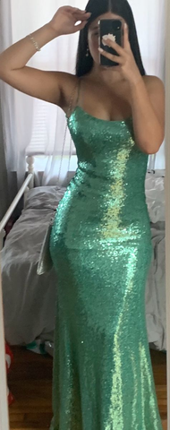 Glitter Green Sequins Mermaid Prom Dress Green Evening Dress Y6462