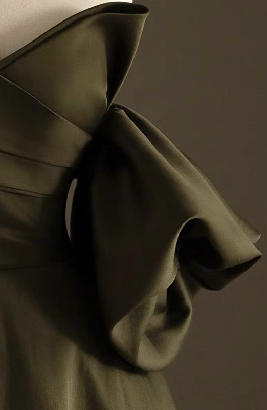 Robe de mariée en satin, robe de mariée unique, robe de mariée vert armée Y4964