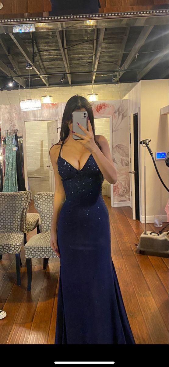 Vestido de noche brillante estilo sirena con escote en V, ideal para fiestas de invierno (Y5493)