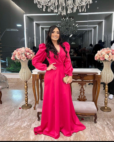 Retro Style A-line Long Sleeves Prom Dress A-line Evening Dress Y5697