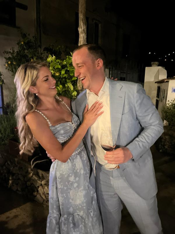 Elegant Blue Satin Print Floral Tiered Pearls Beaded Evening Dress A Line Slit Party Prom Dress Y8461