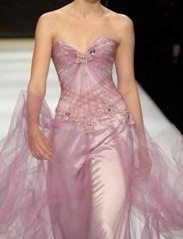 Charming Pink Satin Tulle Appliques Long Prom Dress Party Evening Gown Y8439