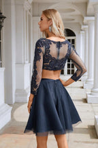 Vestido de dama de honor con cuello redondo, manga larga, cintura abierta y bordado, para noche, boda, fiesta en la playa, 28103 