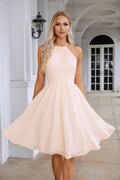 Vestido de noche de gasa con cuello halter para dama de honor, ideal para bodas, fiestas y playa, 28104 