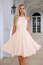 Vestido de noche de gasa con cuello halter para dama de honor, ideal para bodas, fiestas y playa, 28104 