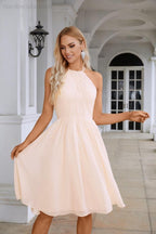 Vestido de noche de gasa con cuello halter para dama de honor, ideal para bodas, fiestas y playa, 28104 