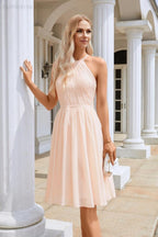 Vestido de noche de gasa con cuello halter para dama de honor, ideal para bodas, fiestas y playa, 28104 