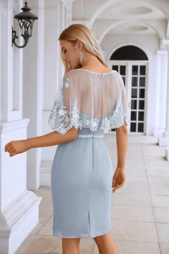 Robe de soirée en mousseline de soie pour femme, style minimaliste, en dentelle, pour demoiselle d'honneur, pour fête de mariage, 28113 