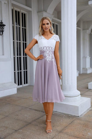 Vestido de dama de honor de encaje de gasa y encaje, vestido de fiesta, vestido de fiesta 28120 