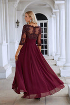 Vestido de noche de fiesta de boda, tul bordado con lentejuelas y escote en V para mujer, de gasa, SY28129