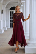Vestido de noche de fiesta de boda, tul bordado con lentejuelas y escote en V para mujer, de gasa, SY28129