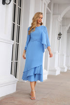 Blush Color Size 6 Crew Mother of the Bride Dress Ruffled Formal Prom Dress with Jacket SEA28072