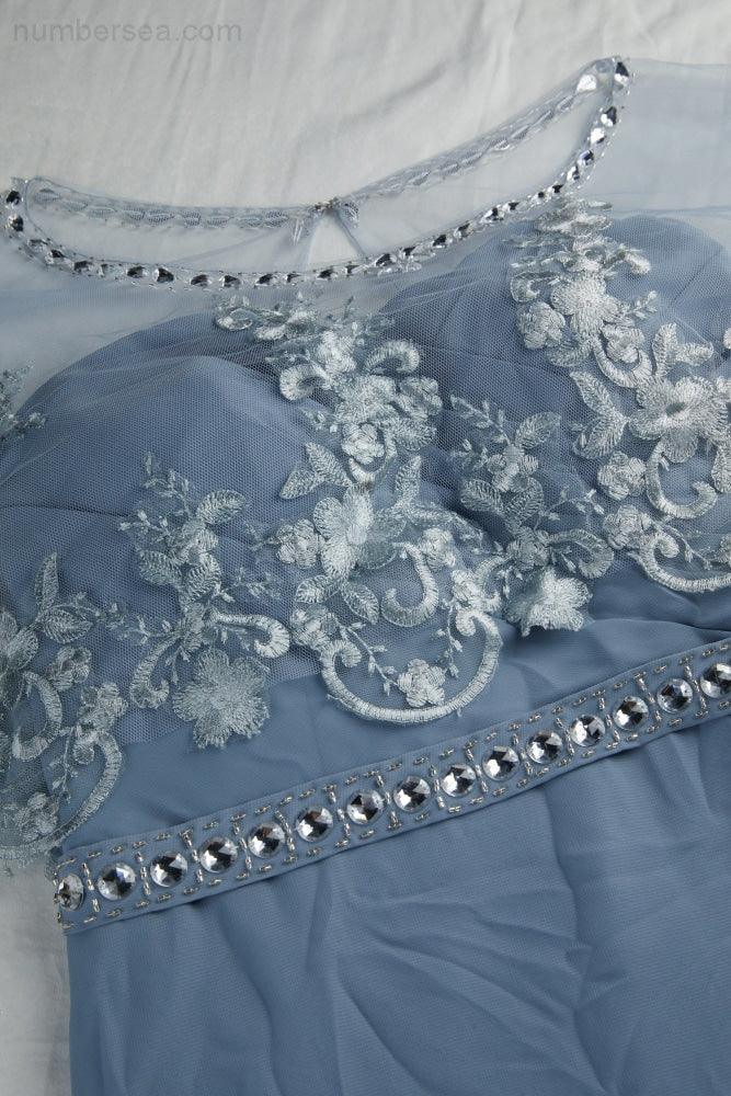 Vestidos de noche minimalistas de gasa con chal y encaje para dama de honor, para bodas y fiestas de noche 28113 