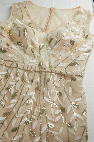 Vestido de noche de sirena sin mangas con bordado en V para dama de honor, largo hasta el suelo, ideal para bodas, fiestas y graduaciones (SY28110)