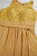 Vestido de dama de honor de gasa con encaje, cuello redondo, sin mangas, largo hasta el suelo, para fiesta de noche, boda, playa, 28106 