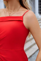 Vestido de noche ajustado de satén con un solo hombro y tirantes finos para mujer, para fiesta, playa, boda, 28094 