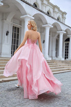 Vestido de noche de organza con escote en V y corsé abullonado para dama de honor, largo hasta el suelo, para boda en la playa 28100 