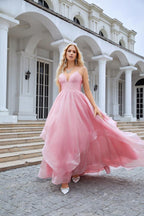 Vestido de noche de organza con escote en V y corsé abullonado para dama de honor, largo hasta el suelo, para boda en la playa 28100 