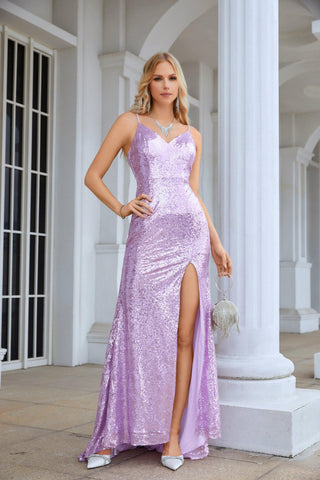 Vestidos largos de dama de honor con tirantes finos y lentejuelas, estilo sirena, para graduación, boda, fiesta de noche, 28083 