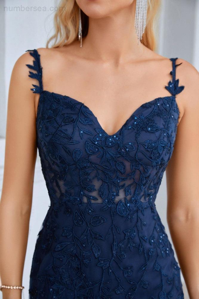 Vestido de dama de honor Baoleely con tirantes finos bordados y abertura frontal, para noche, fiesta, boda, playa, 28092 