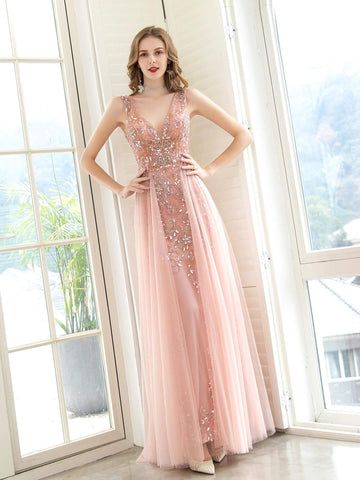 Vestido largo de noche elegante estilo tubo de Baoleely, inspirado en las celebridades y las fiestas de cóctel. 