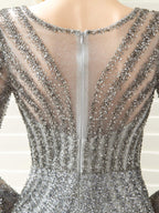 Baoleely Mermaid / Trumpet Luxurious Sexy Formal Evening Dresses Prom Dresses Long Sleeves Bridesmaid Dresses