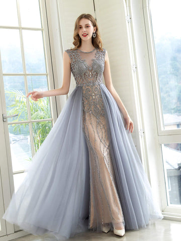 Baoleely Mermaid / Trumpet Luxurious Glittering Fairy Sexy Formal Evening Dresses Prom Dresses Sleeveless