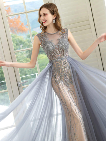 Baoleely Mermaid / Trumpet Luxurious Glittering Fairy Sexy Formal Evening Dresses Prom Dresses Sleeveless