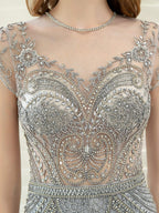 Baoleely Mermaid / Trumpet Luxurious Glittering Fairy Sexy Formal Evening Dresses Short Sleeves
