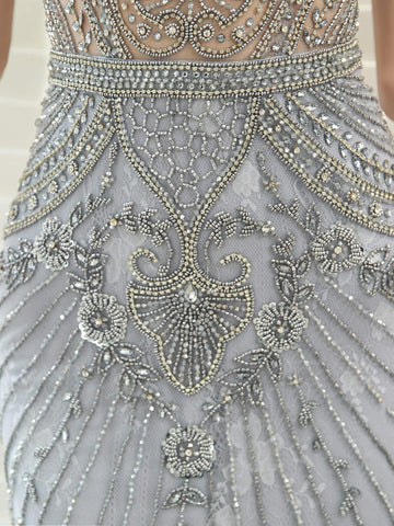 Baoleely Sirena / Trompeta Lujosos Vestidos de Noche Formales de Hada Brillantes y Sexys Manga Corta 