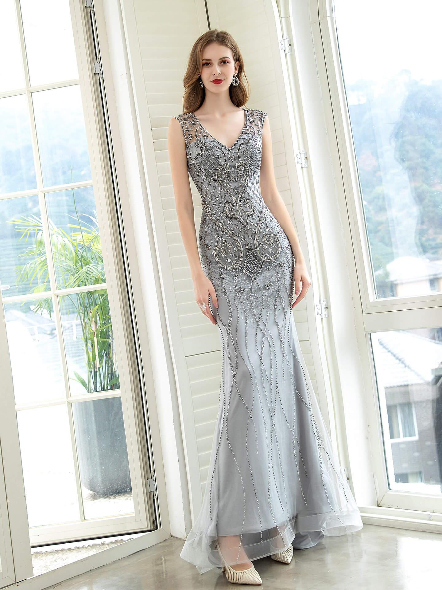 Baoleely Mermaid / Trumpet Luxurious Glittering Fairy Sexy Formal Evening Dresses Sleeveless