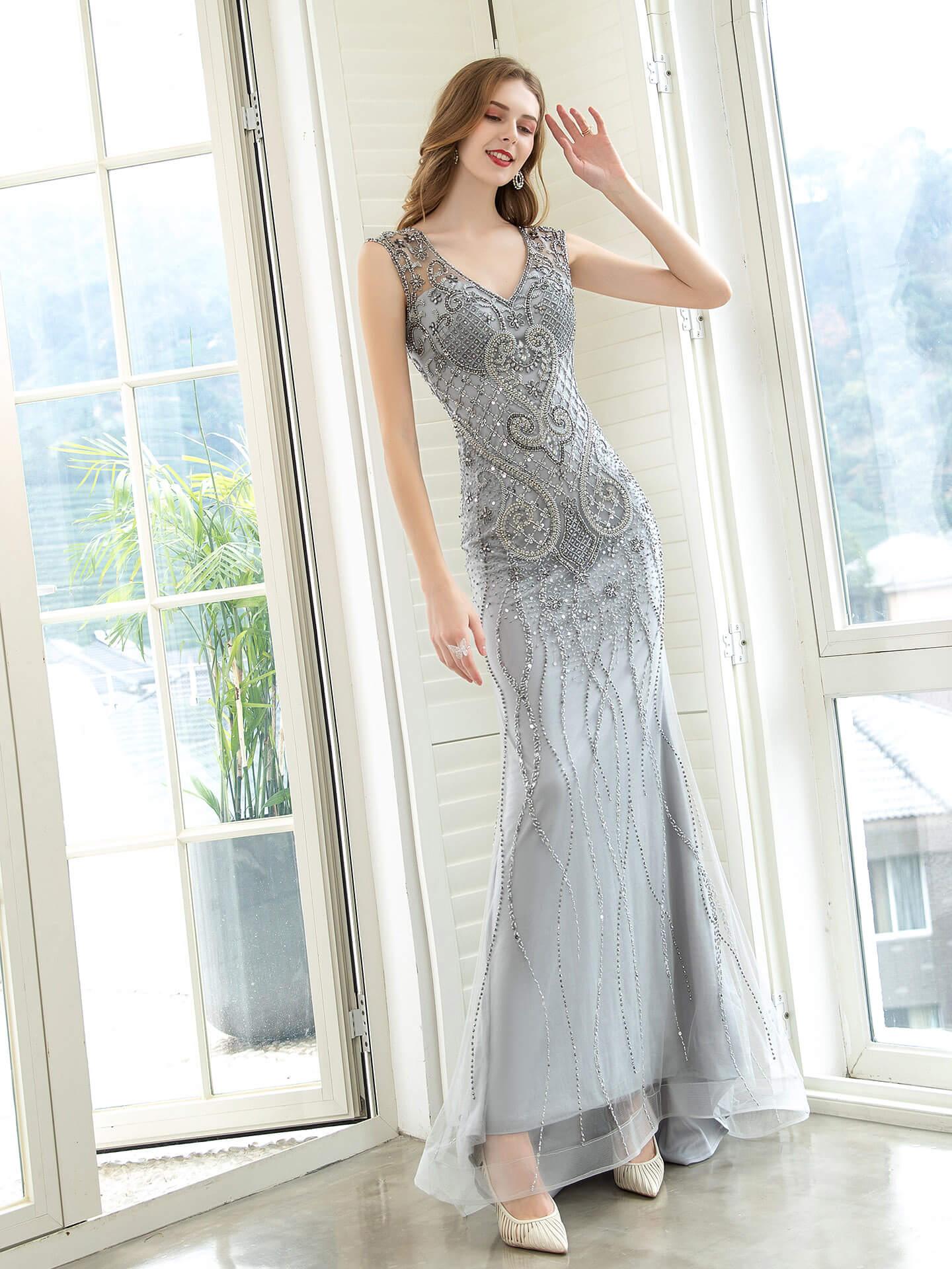 Baoleely Mermaid / Trumpet Luxurious Glittering Fairy Sexy Formal Evening Dresses Sleeveless