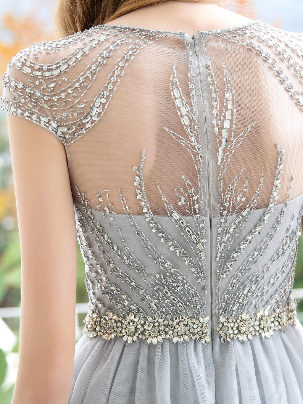 Baoleely Mermaid / Trumpet Luxurious Glittering Fairy Sexy Formal Evening Dresses Cap Sleeves Floor Length