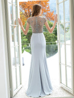 Baoleely Mermaid / Trumpet Max Chiffon Luxurious Sexy Formal Evening Dresses Cap Sleeves Floor Length