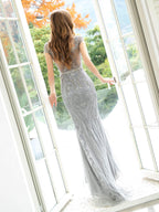 Baoleely Mermaid / Trumpet Beaded Luxurious Sexy Formal Evening Dresses Cap Sleeves Floor Length