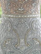 Baoleely Mermaid / Trumpet Beaded Luxurious Sexy Formal Evening Dresses Cap Sleeves Floor Length