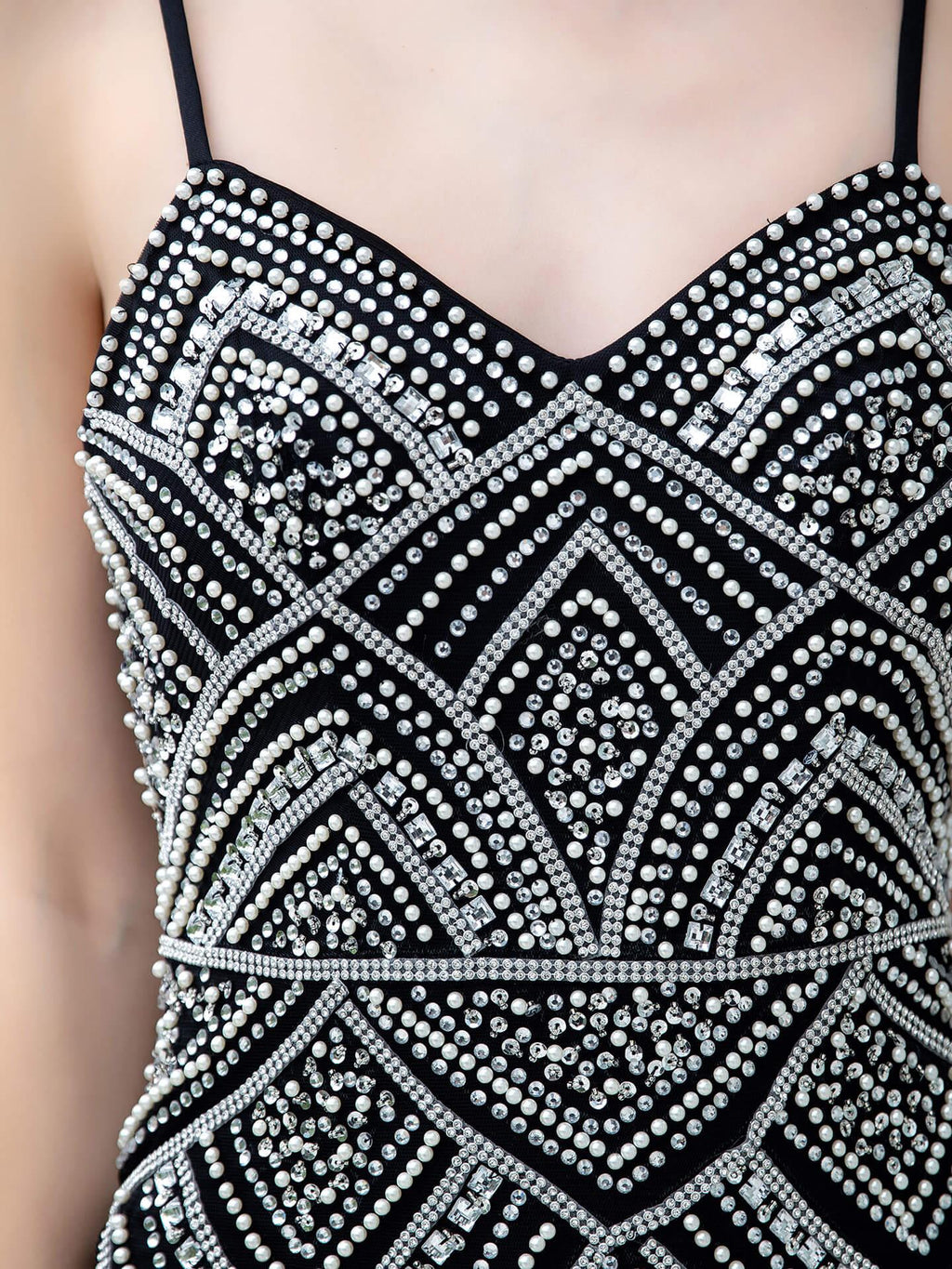 Baoleely Mermaid / Trumpet Beaded Luxurious Sexy Formal Evening Dresses Spaghetti Strap Sleeveless Floor Length Prom Dresses