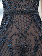 Baoleely Mermaid / Trumpet Beaded Luxurious Sexy Formal Evening Dresses Cap Sleeveless Floor Length Prom Dresses