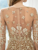 Baoleely Mermaid / Trumpet V-neck Beaded Luxurious Sexy Formal Evening Dresses Long Sleeve Floor Length Prom Dresses