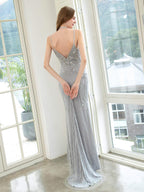 Baoleely Mermaid Beaded Luxurious Fashion Formal Evening Dresses Spaghetti Strap Sleeveless Floor Length