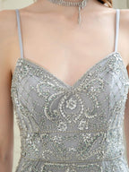 Baoleely Mermaid Beaded Luxurious Fashion Formal Evening Dresses Spaghetti Strap Sleeveless Floor Length